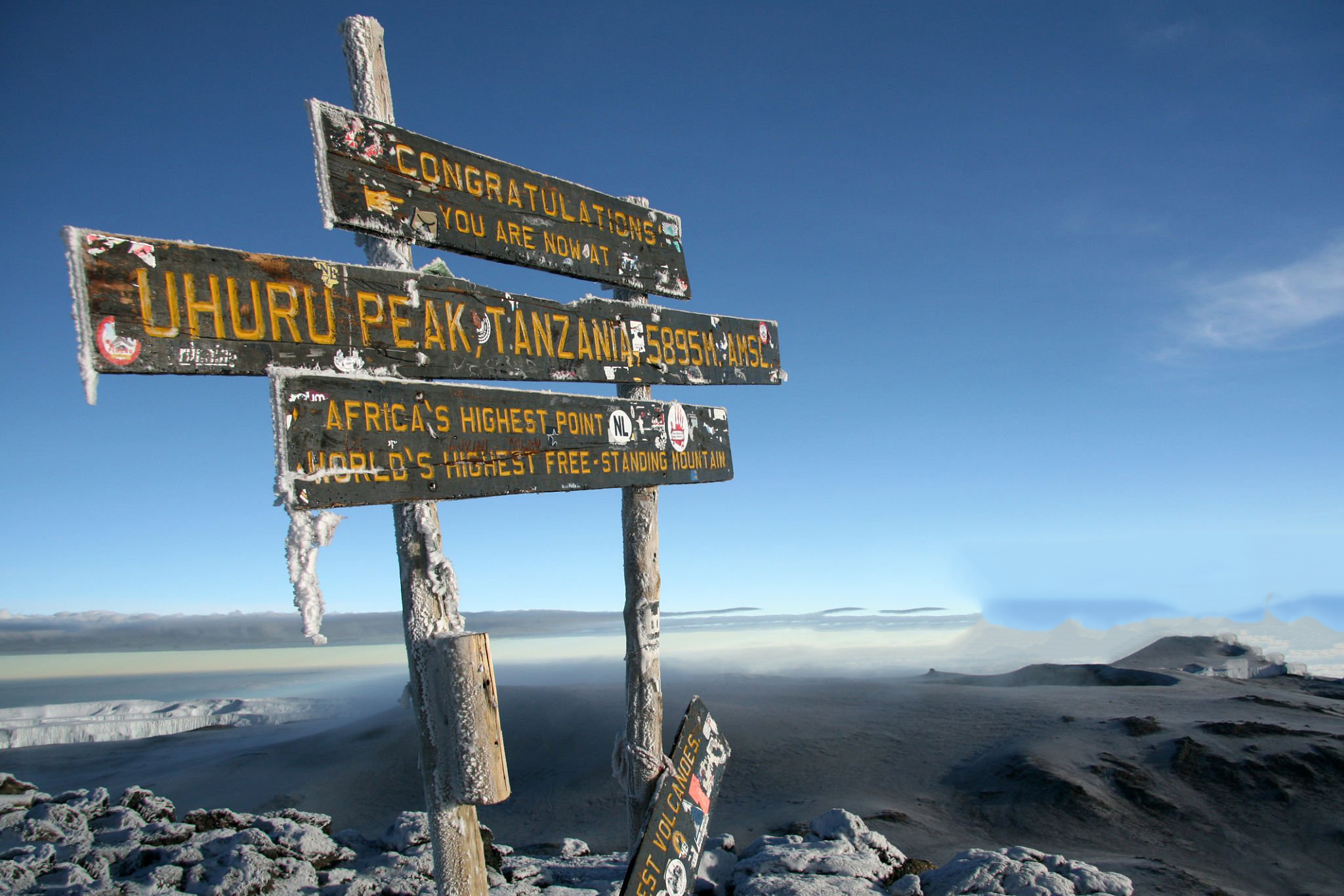 The Snowy Peak of Mt Kilimanjaro in Tanzania, Africa